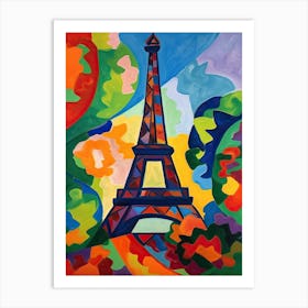 Eiffel Tower Paris Matisse Style 2 Art Print