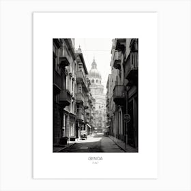 Poster Of Genoa, Italy, Black And White Photo 3 Art Print