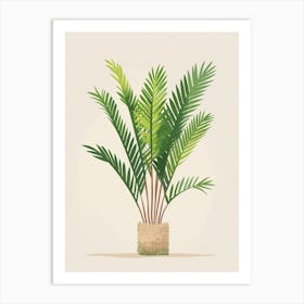 Sago Palm Plant Minimalist Illustration 6 Art Print