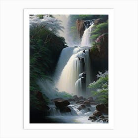 Shiraito Falls, Japan Peaceful Oil Art  (1) Art Print