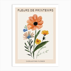 Spring Floral French Poster  Everlasting Flower 2 Art Print