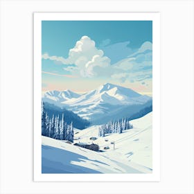 Big Sky Resort   Montana, Usa   Colorado, Usa, Ski Resort Illustration 1 Simple Style Art Print
