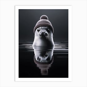 Baby Seal In A Hat Art Print