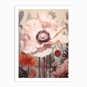 Floral Illustration Poppy 2 Art Print