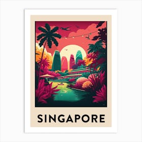 Singapore Vintage Travel Poster Art Print