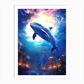 Dolphin In The Sea Art Print