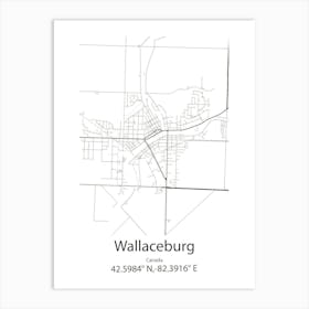 Wallaceburg,Canada Minimalist Map Art Print