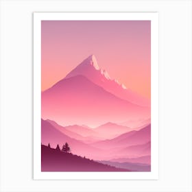 Misty Mountains Vertical Background In Pink Tone 82 Art Print