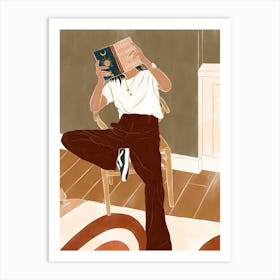 Girl Reading A Book Art Print