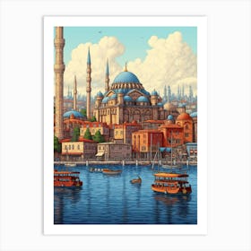 Istanbul Pixel Art 2 Art Print