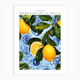 Mercado De La Fruta Lemons Illustration 3 Poster Art Print