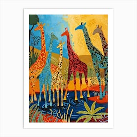 Giraffe Earth Tones 2 Art Print