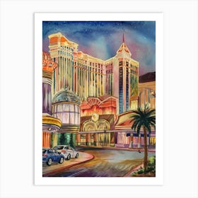 Las Vegas At Night Art Print