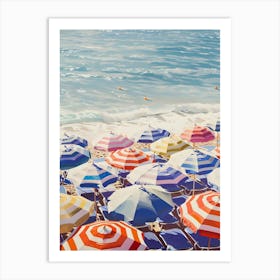 Umbrellas On The Beach 4 Art Print