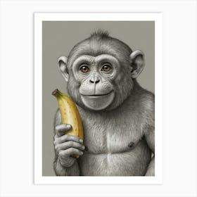 Monkey With Banana 1 Art Print