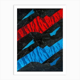 Blue And Red Stripes Art Print