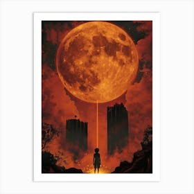 Moon And The City Art Print