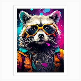 Galaxy Raccoon Art Print