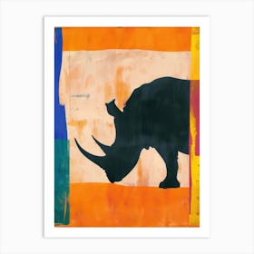 Rhino 2 Cut Out Collage Art Print
