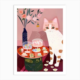 Cat And Candy 4 Art Print