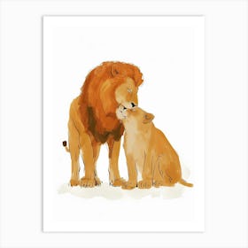 Barbary Lion Rituals Clipart 4 Art Print