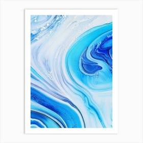 Water Inspired Fantasy Or Surrealistic Art Waterscape Marble Acrylic Painting 1 Art Print