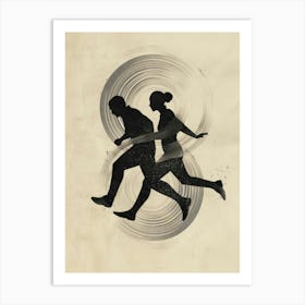 Man And A Woman Running Art Print