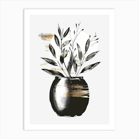 Black And Gold Painting 2 Art Print