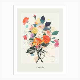 Camellia 1 Collage Flower Bouquet Poster Art Print