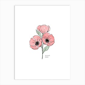 August Poppy Birth Flower 1 Art Print