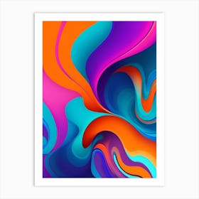 Abstract Colorful Waves Vertical Composition 69 Art Print