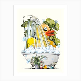 Rubber Duck In The Shower Art Print