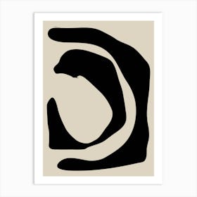 Beige And Black Abstract Art Print