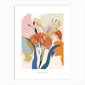 Colourful Flower Illustration Poster Portulaca 1 Art Print