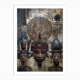 Masked Journeys: Immersing in African Tribal Beauty Art Print