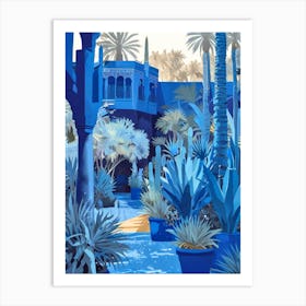 Blue Garden In Morocco Art Print