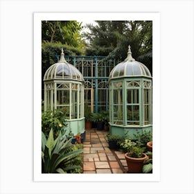 Greenhouses In The Garden Art Print