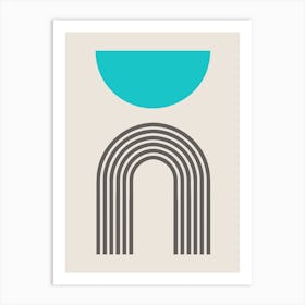Arches Set Aqua Turquoise Semicircle Art Print