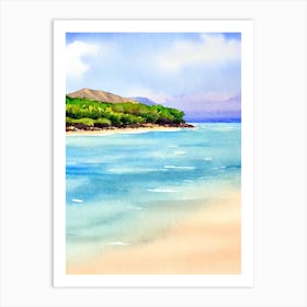Wailea Beach, Maui, Hawaii Watercolour Art Print