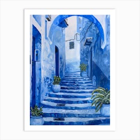 Blue Steps In Chefchaouen 1 Art Print