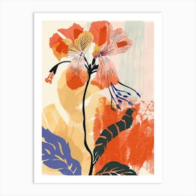 Colourful Flower Illustration Geranium 1 Art Print