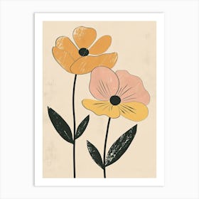 Quebec City Flower Market Boho Minimalist Style Art Print