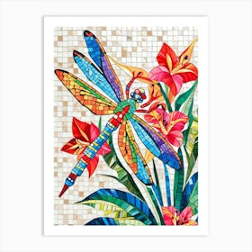 Dragonfly Mosaic Art Print