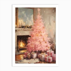 Pink Christmas Tree 6 Art Print