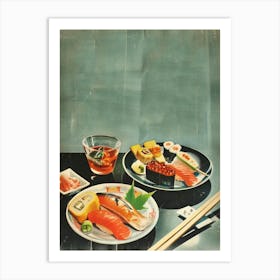 Japanese Retro Cuisine Abstract Food Art Print