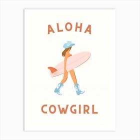 Aloha Cowgirl Art Print