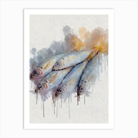 Fish Sarden Watercolor Art Print