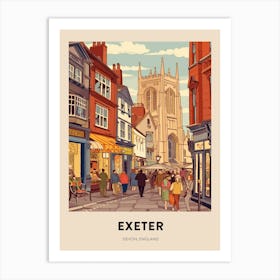 Devon Vintage Travel Poster Exeter 3 Art Print