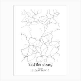 Bad Berleburg,Germany Minimalist Map Art Print