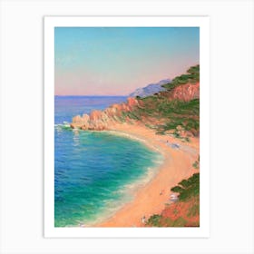 Cala Estreta Beach Costa Brava Spain Monet Style Art Print